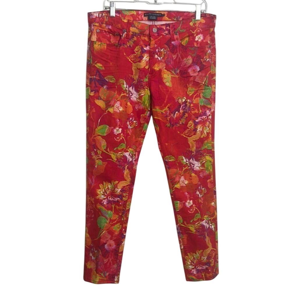 RALPH LAUREN FLORAL JEANS SIZE 32